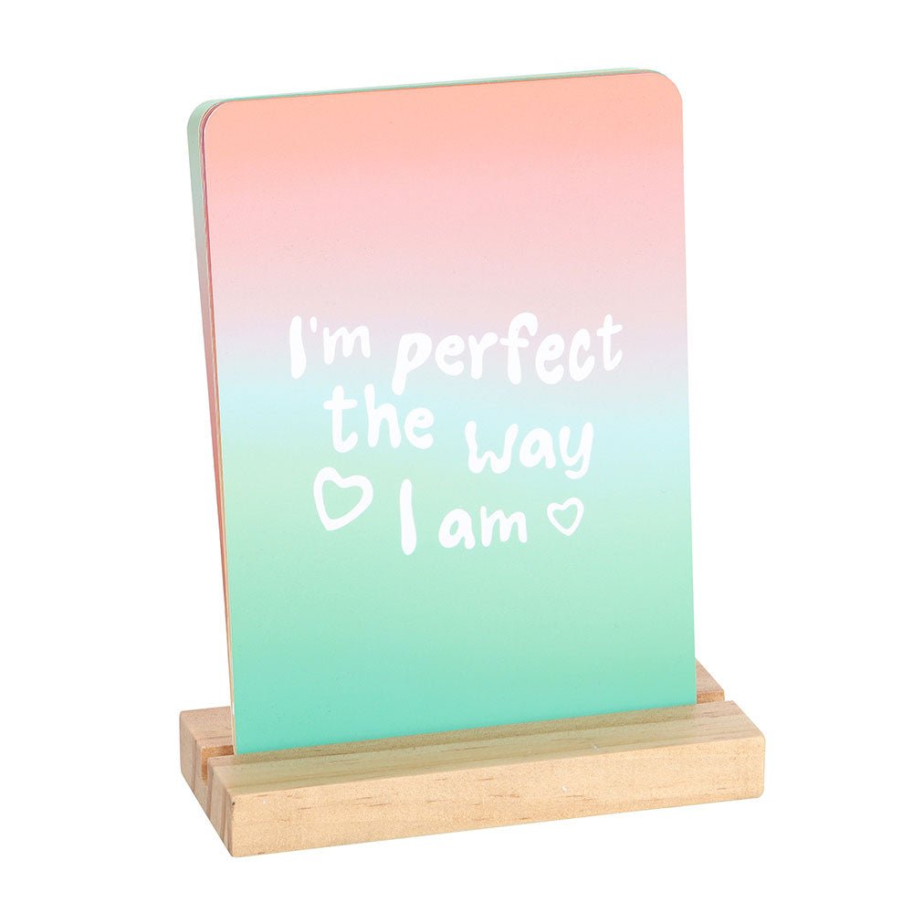 Mindful Moments Affirmation Cards – 10 Messages + Wooden Stand - Renee Lane Company