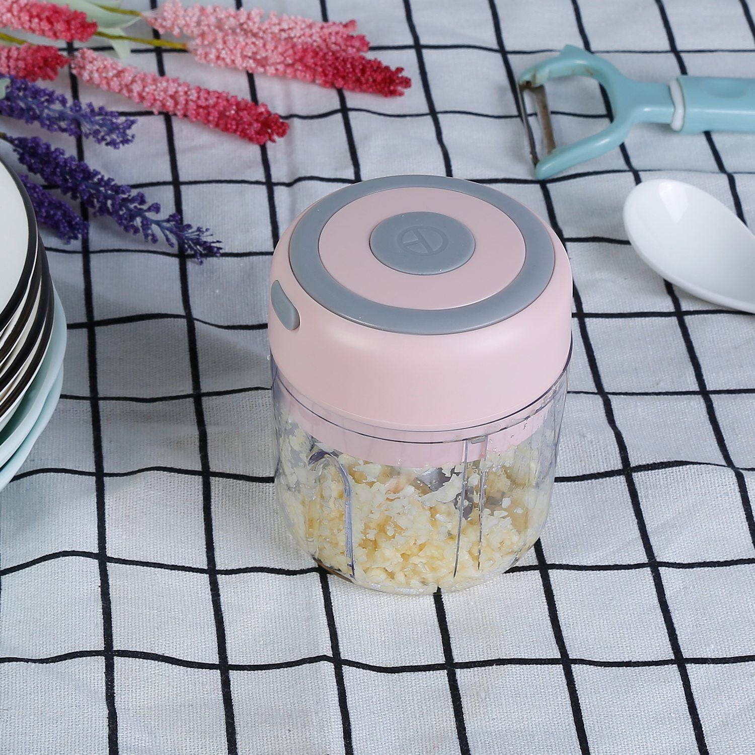 Mini Electric Garlic Chopper Ginger Chopper with 8.45OZ Capacity Cordless Garlic Mincer Food Chopper - Renee Lane Company