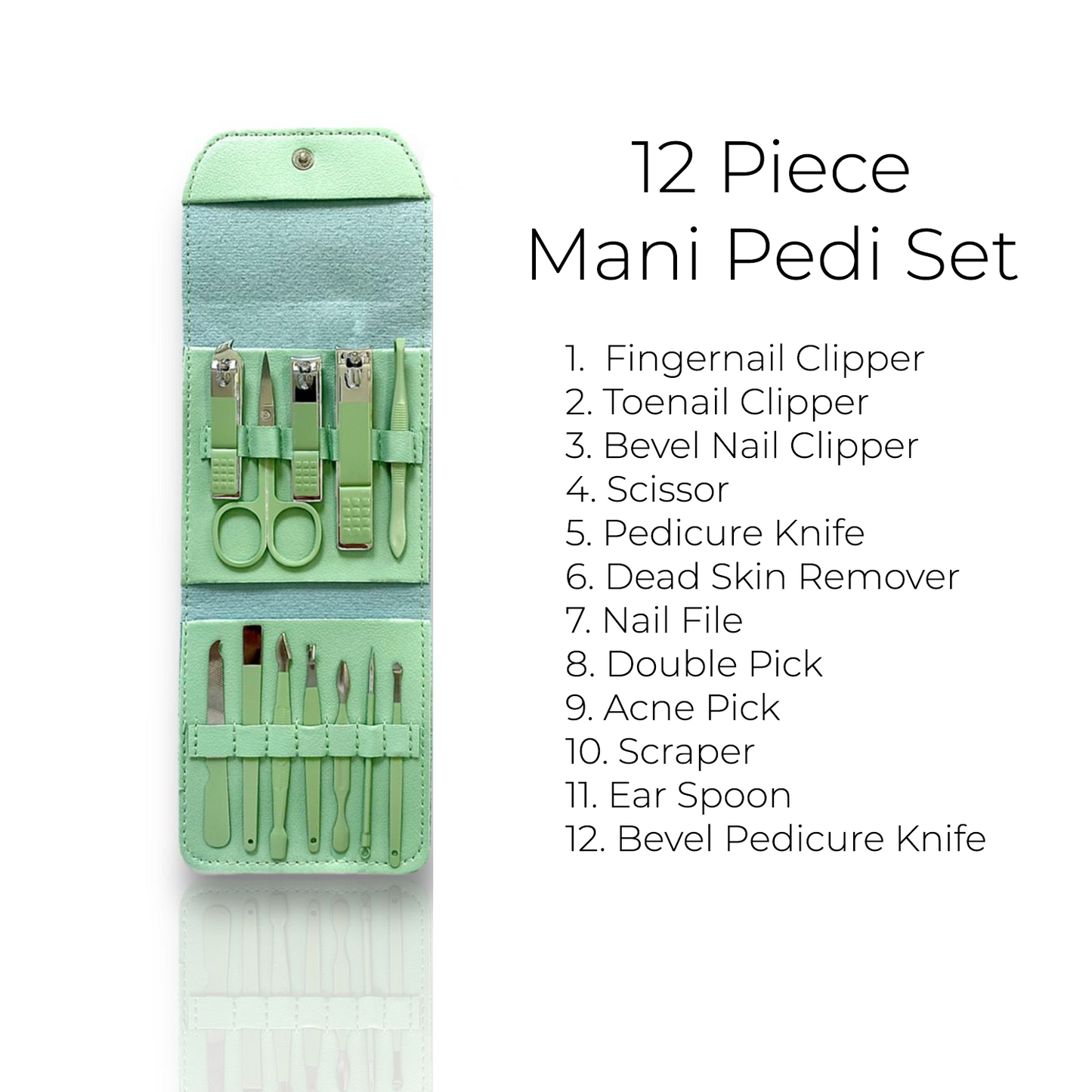 Mint 12 Piece Nail Care Set - Renee Lane Company