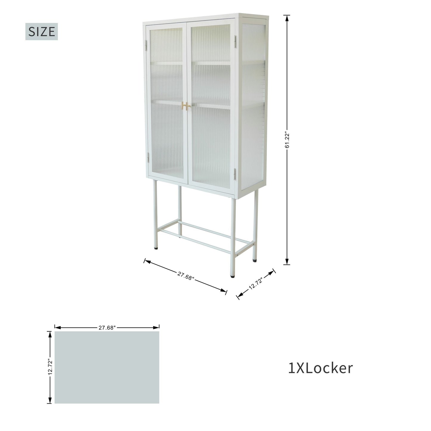 Modern Solid Color Matte Glass Storage Cabinet with Adjustable Shelves - Renee Lane Company