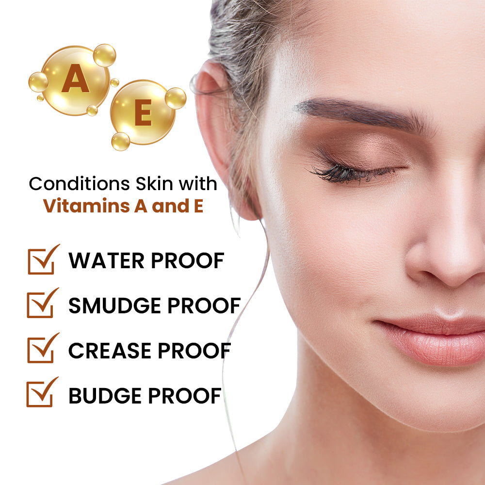 Cream-to-powder makeup on eyelids, cheeks, and lips on a smiling face