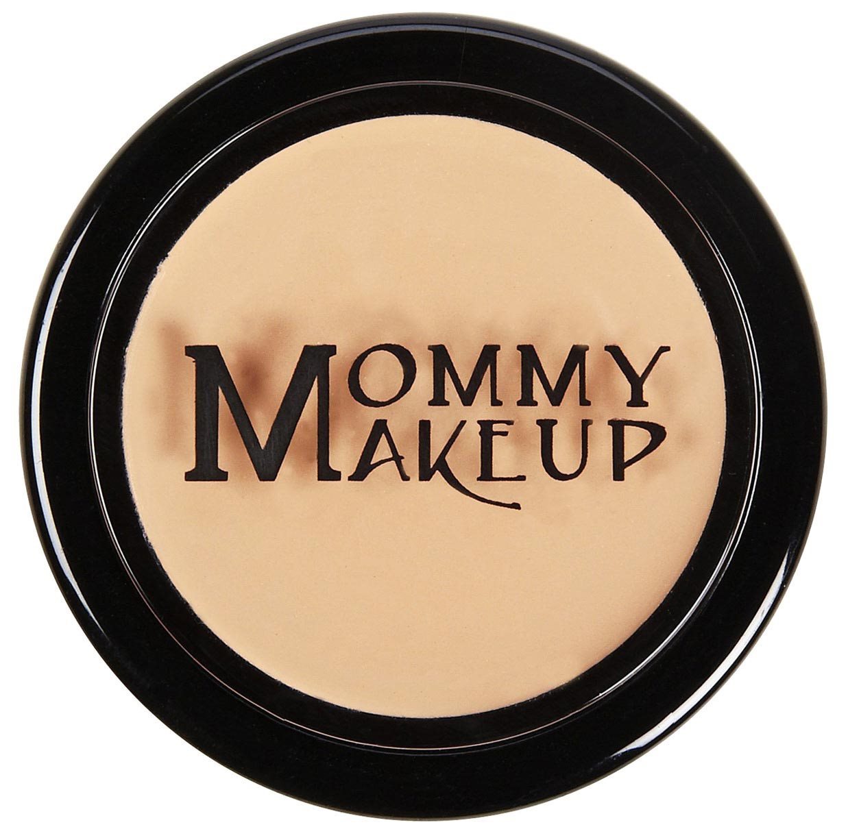 Light/medium concealer compact with beige cream center and black outer lid.