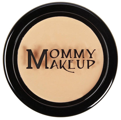 Light/medium concealer compact with beige cream center and black outer lid.
