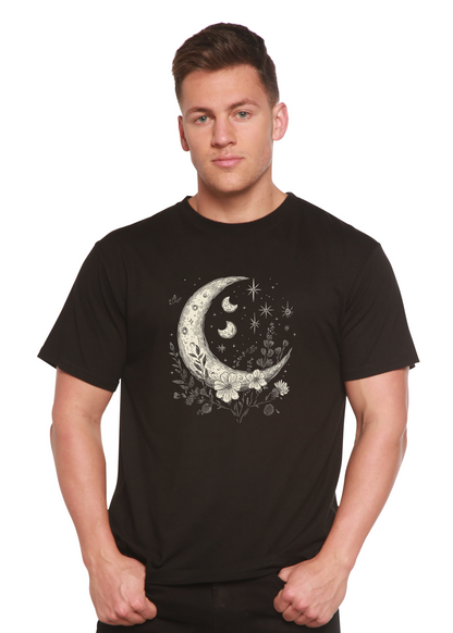 Moons and Stars Boho Flowers Vintage Unisex Bamboo/Cotton Graphic T-Shirt - Renee Lane Company