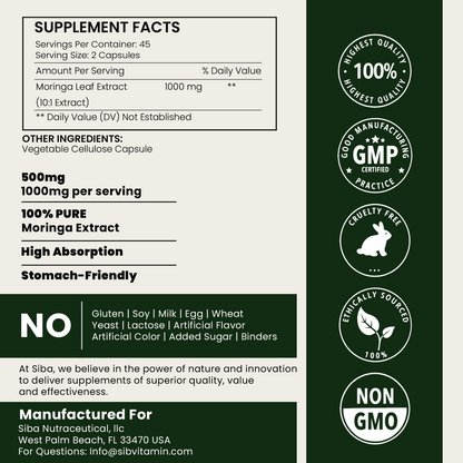 Moringa Leaf Capsules - Renee Lane Company