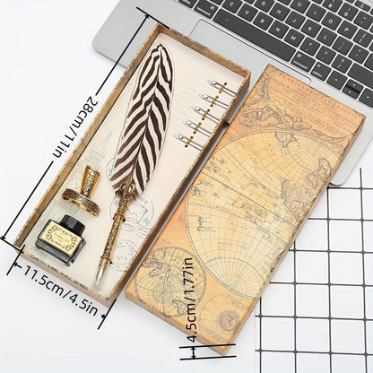 Mother's Day Gift Feather Pen Gift Box Set Dipped In Water Sign Pen European Style Retro Creative Exquisite Gift Box Best Gift For Mom Birthday Gift - Renee Lane Company