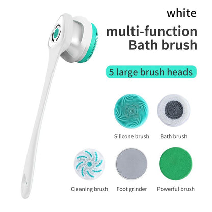 Multifunctional Electric Bath Brush with Long Handle for Exfoliating and Cleansing - Perfect for Mud Rubbing and Showering - Renee Lane Company