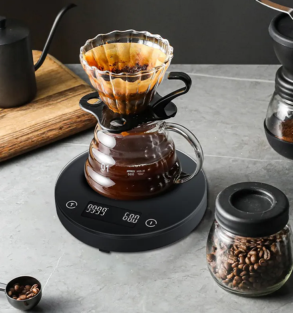 Multifunctional coffee electronic scale. LED 53x22.5mm Electronic balance scale Kitchen baking scale quantity coffee timing scale - Renee Lane Company