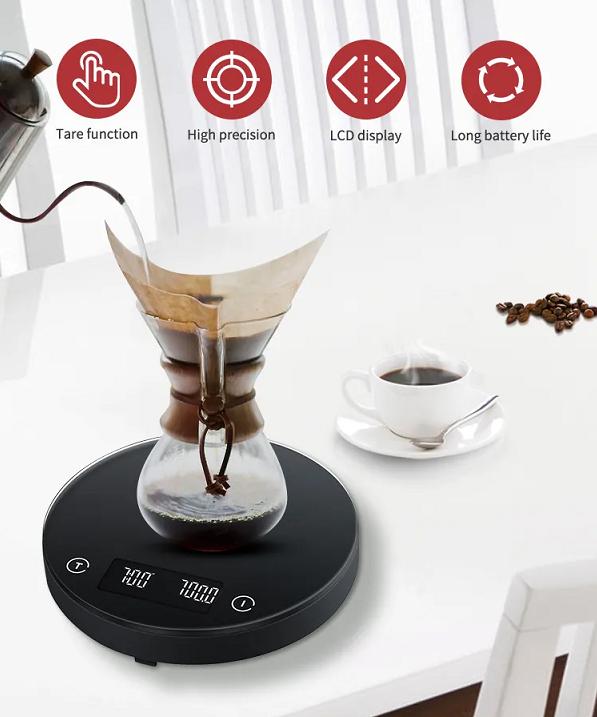 Multifunctional coffee electronic scale. LED 53x22.5mm Electronic balance scale Kitchen baking scale quantity coffee timing scale - Renee Lane Company