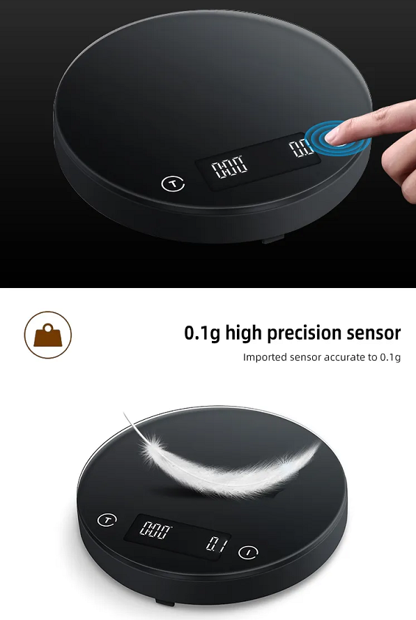 Multifunctional coffee electronic scale. LED 53x22.5mm Electronic balance scale Kitchen baking scale quantity coffee timing scale - Renee Lane Company