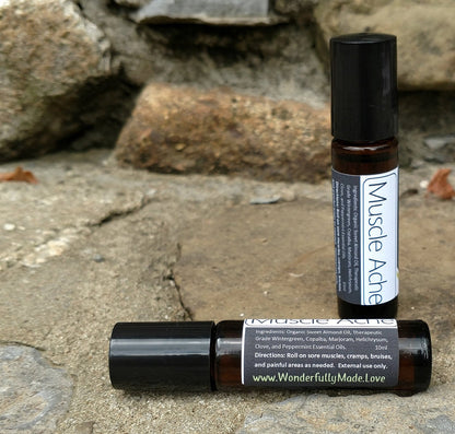 Muscle Ache Roll On | Natural Pain Relief | Essential Oil Muscle Massage | Sore Muscle Roller | After Workout Recovery | Muscle Pain Relief - Renee Lane Company
