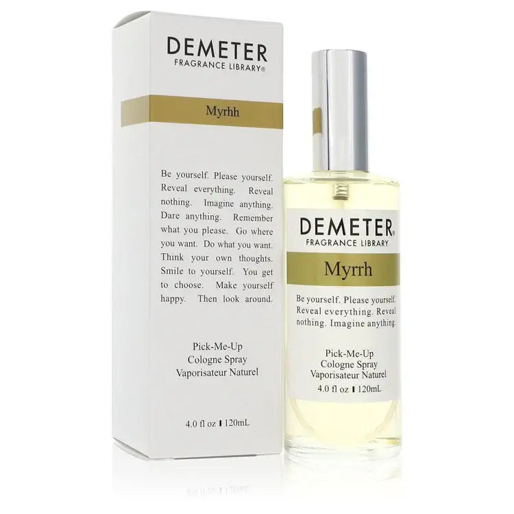 Myrrh unisex cologne spray by Demeter, bottle and rectangular gift box