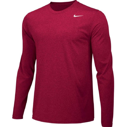 NIKE Mens Legend Long Sleeve Performance Shirt (TEAM CRIMSON/COOL GREY Medium) - Renee Lane Company