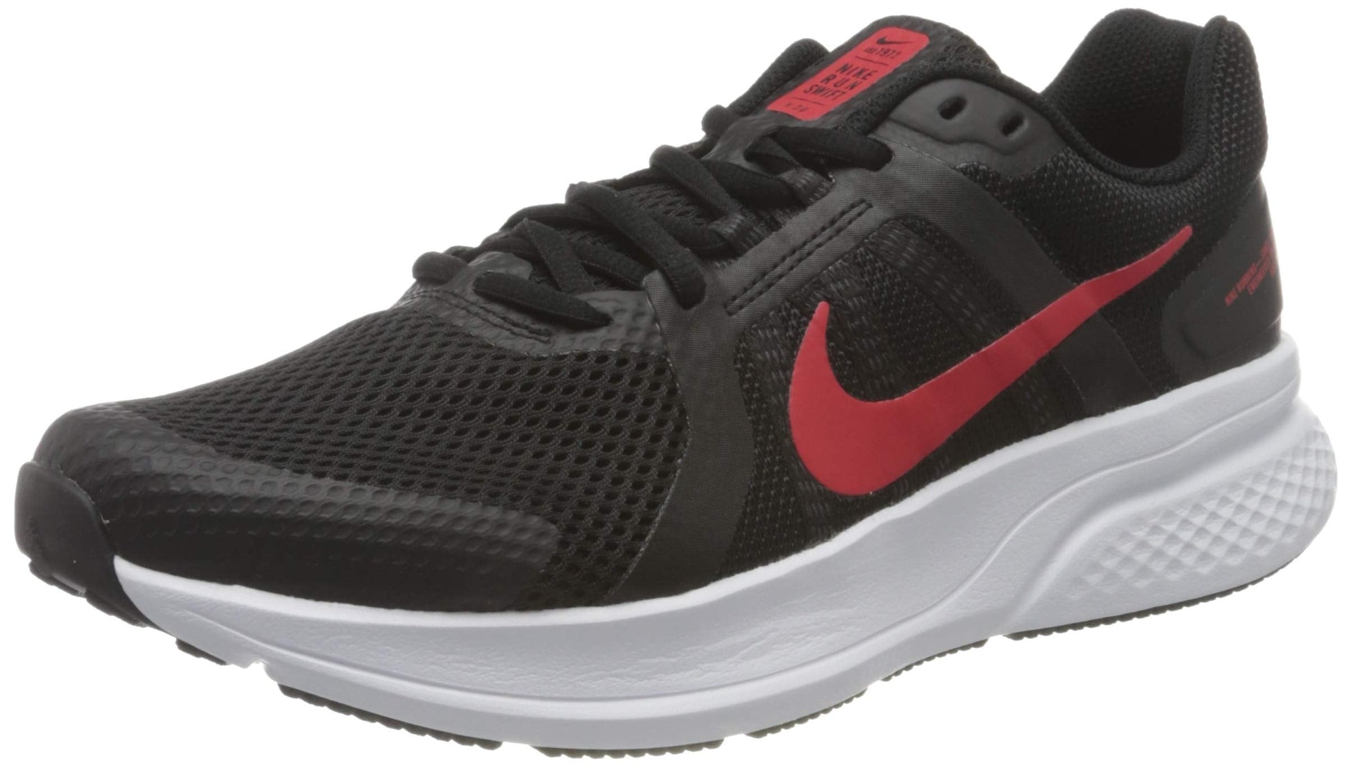 NIKE Mens Run Swift 2 Shoe Black Univ Red White 10 - Renee Lane Company