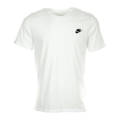NIKE Sportswear Mens Club Embroidered Futura Tee White/Black Medium - Renee Lane Company