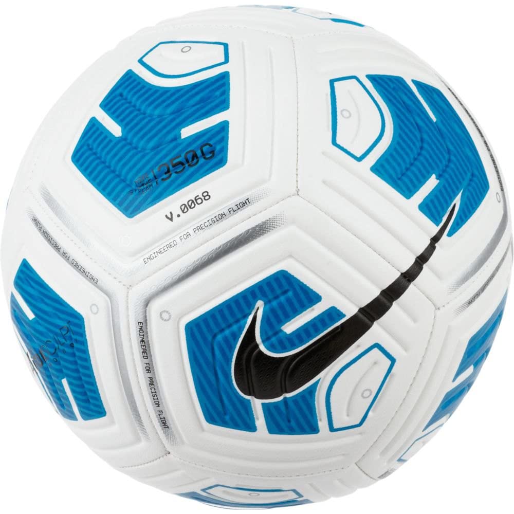 NIKE Unisexs NK Strk Team 350G-SP21 Recreational Soccer Ball White/Blue/(Black) 5 - Renee Lane Company
