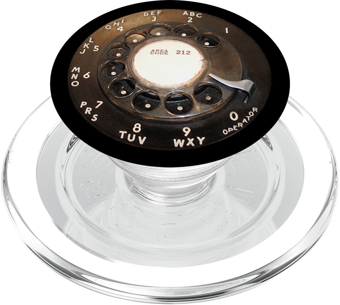 NYC Area Code 212 Black Rotary Retro Phone Dial PopSockets MagSafe PopGrip for iPhone - Renee Lane Company