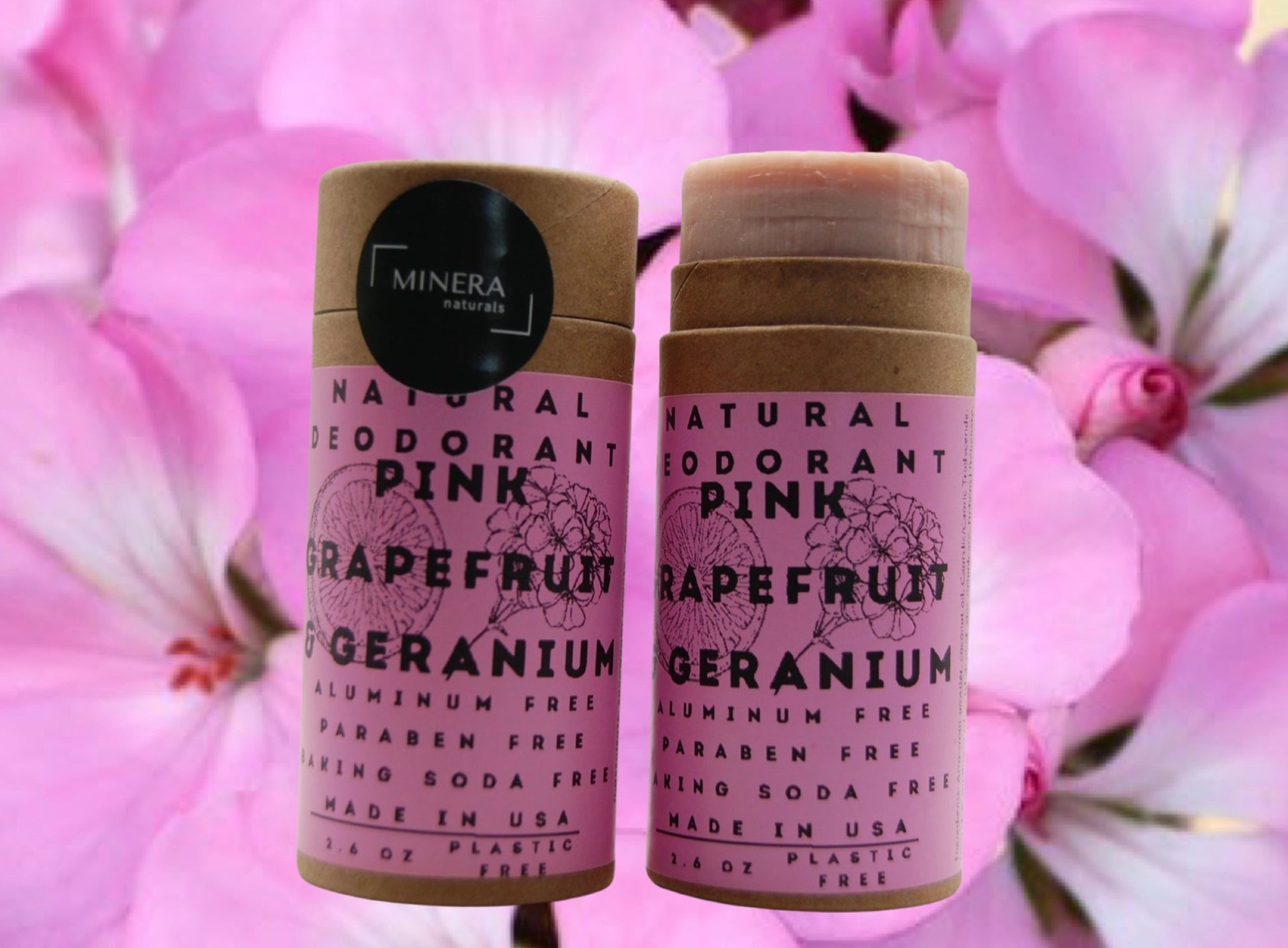 Natural Deodorant - Pink Grapefruit & Geranium - Renee Lane Company