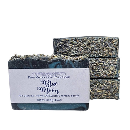 Natural Goat Milk Soap | Charcoal Exfoliating Scrub | Blue Moon PM Cleanse - Renee Lane Company
