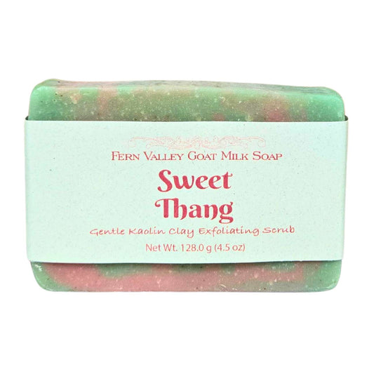 Natural Goat Milk Soap | Exfoliating Kaolin Clay Scrub |  Sweet Thang - Renee Lane Company