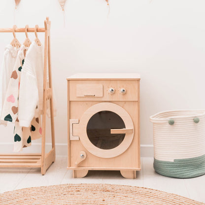 Natural Wooden Toy Washing Machine - Renee Lane Company