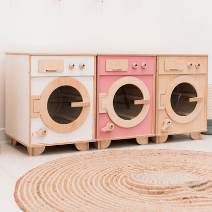 Natural Wooden Toy Washing Machine - Renee Lane Company