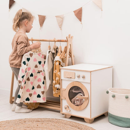 Natural Wooden Toy Washing Machine - Renee Lane Company