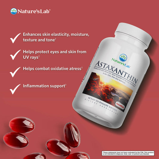 Nature's Lab AstaREAL Astaxanthin 6 mg - 60 Softgels - Renee Lane Company