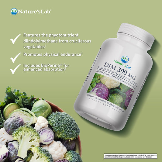 Nature's Lab DIM 300 mg - 120 Capsules - Renee Lane Company