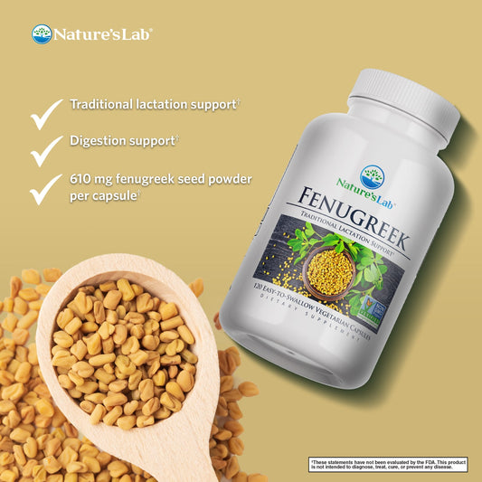 Nature's Lab Fenugreek 610 mg - 120 Capsules - Renee Lane Company