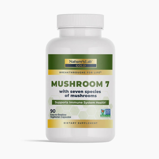 Nature's Lab Gold Mushroom 7 - 90 Capsules - Renee Lane Company