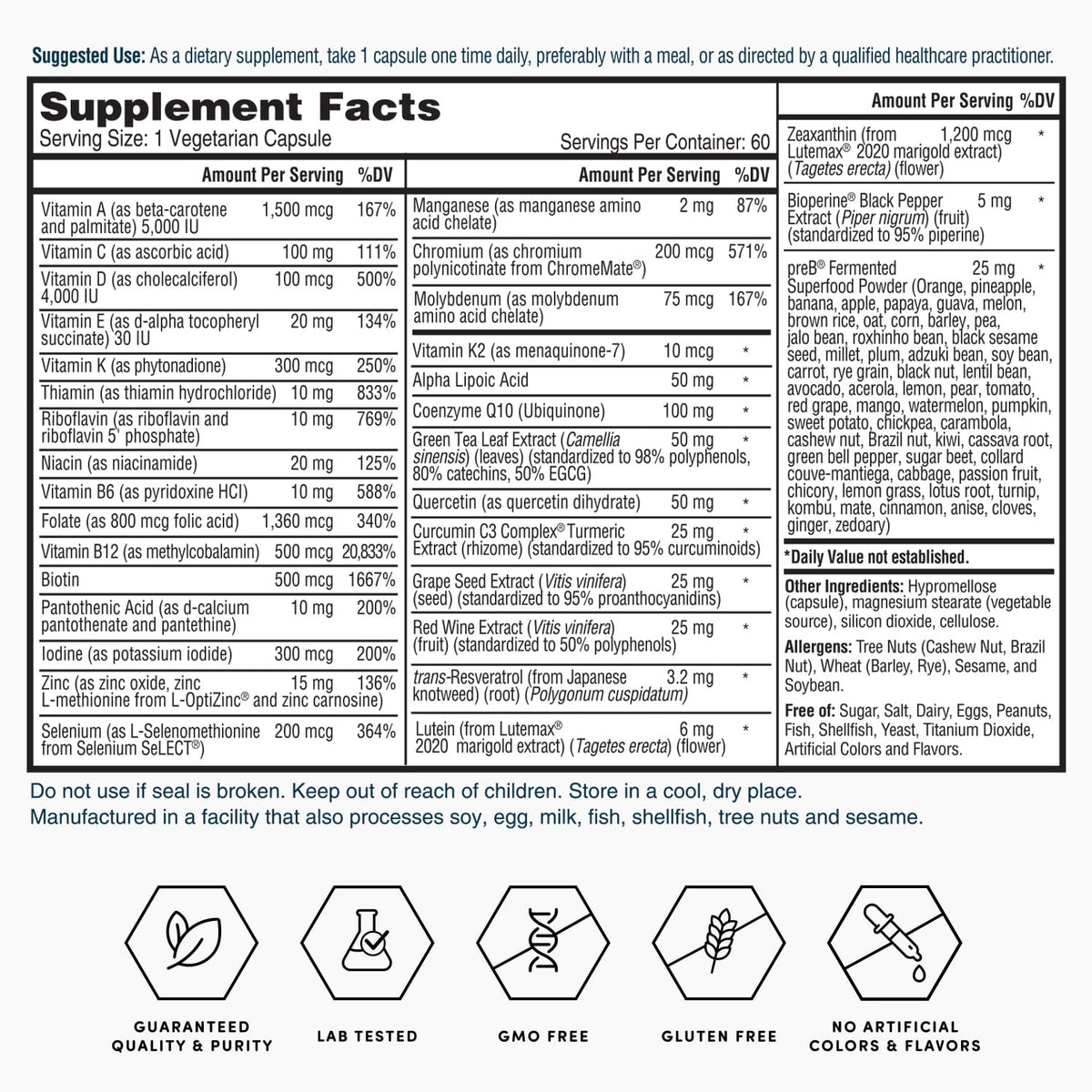 Nature's Lab Gold One Daily Multivitamin - Renee Lane Company