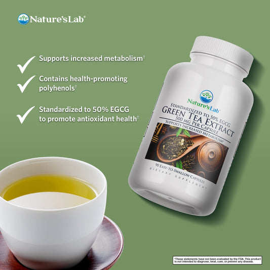 Nature's Lab Green Tea Extract 500 mg - 90 Capsules - Renee Lane Company