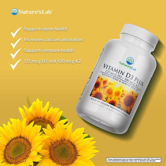 Nature's Lab Vitamin D3 Plus - 90 Capsules - Renee Lane Company