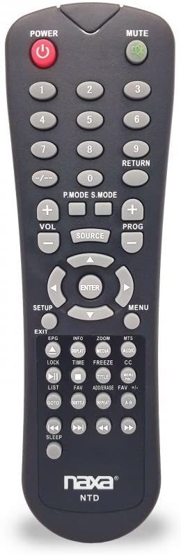 Naxa Original Replacement Remote Control for Naxa NT and NTD Model 12 Volt TVs and TV/DVD Combo Players - Renee Lane Company
