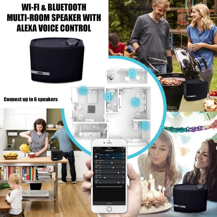 Naxa Wi-Fi & Bluetooth Multi-Room Speaker with Voice Control - Renee Lane Company