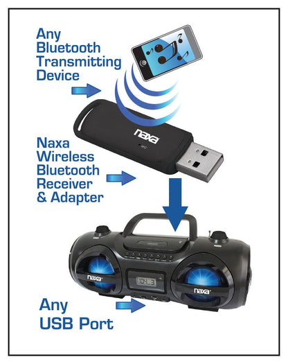 Naxa Wireless Audio Adapter with Bluetooth for USB Connectors - Renee Lane Company