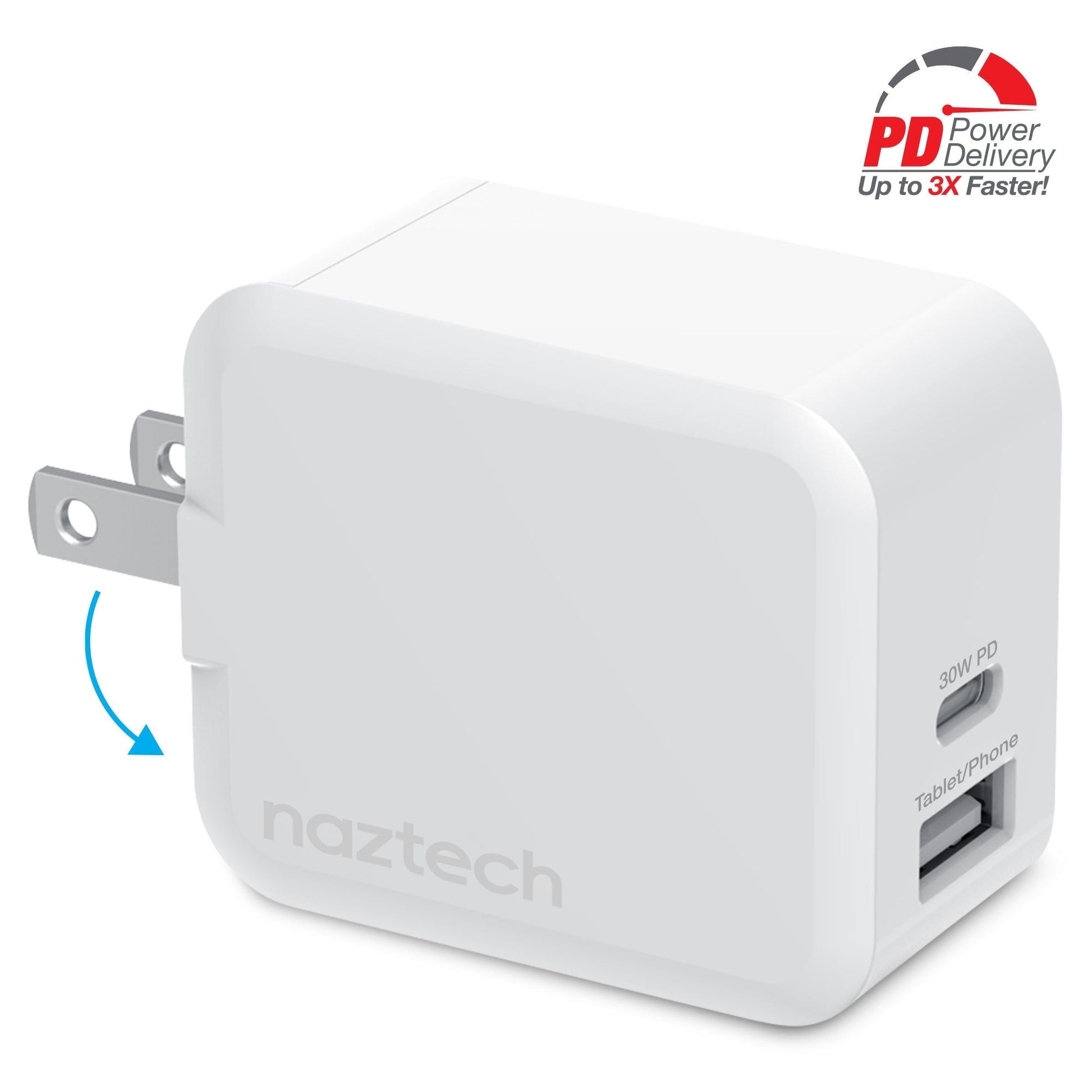 Naztech 30W USB-C PD Dual Output Fast Wall Charger - Renee Lane Company