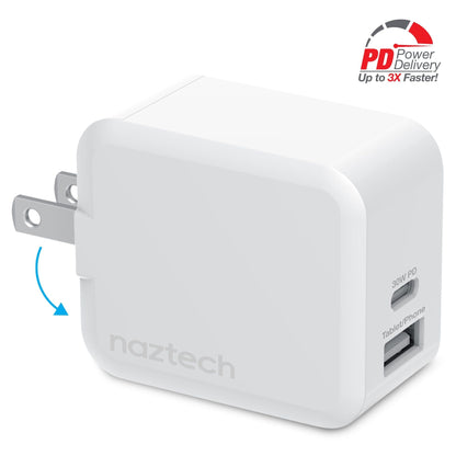 Naztech 30W USB-C PD Dual Output Fast Wall Charger - Renee Lane Company