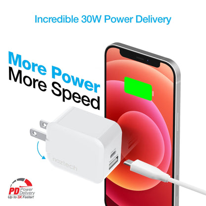 Naztech 30W USB-C PD Dual Output Fast Wall Charger - Renee Lane Company
