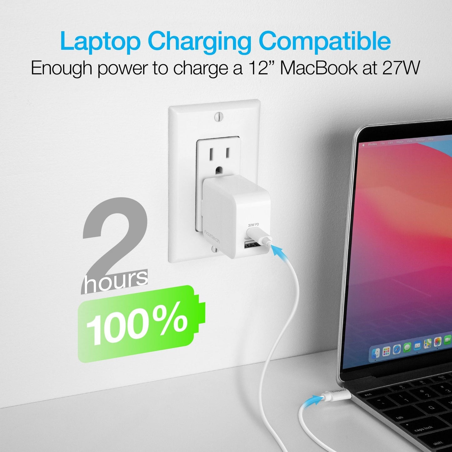 Naztech 30W USB-C PD Dual Output Fast Wall Charger - Renee Lane Company
