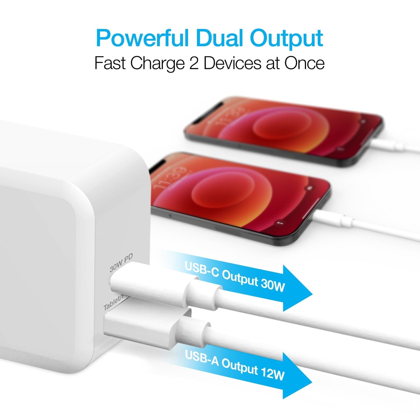 Naztech 30W USB-C PD Dual Output Fast Wall Charger - Renee Lane Company
