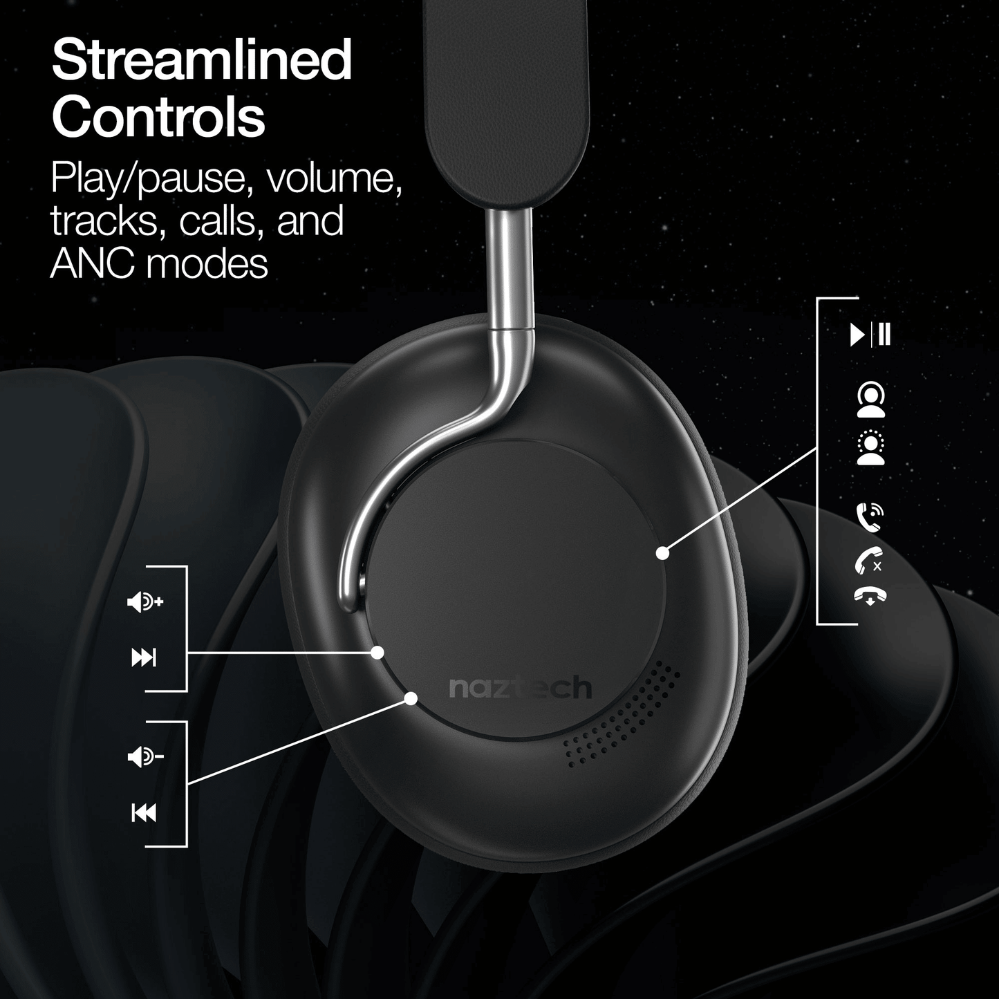 Naztech Aura 360 ANC Wireless Headphones - Renee Lane Company