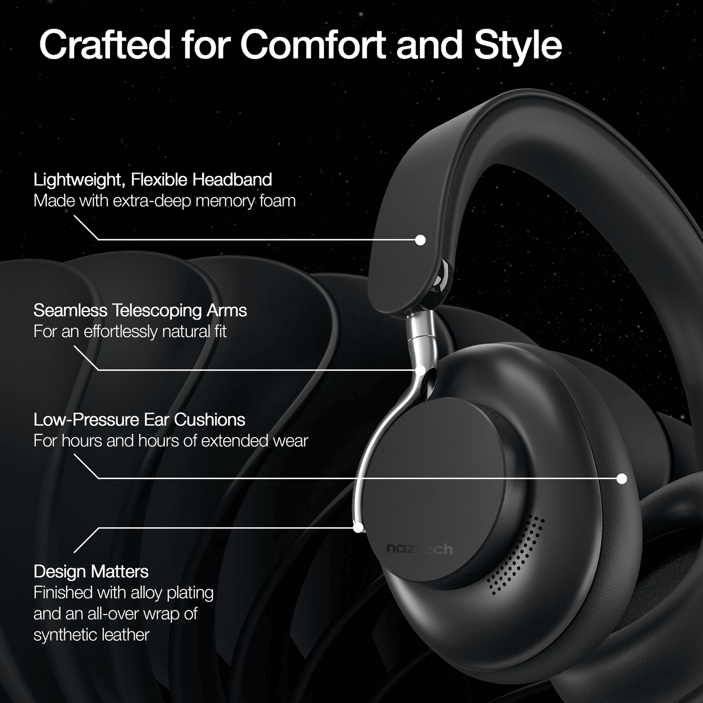 Naztech Aura 360 ANC Wireless Headphones - Renee Lane Company