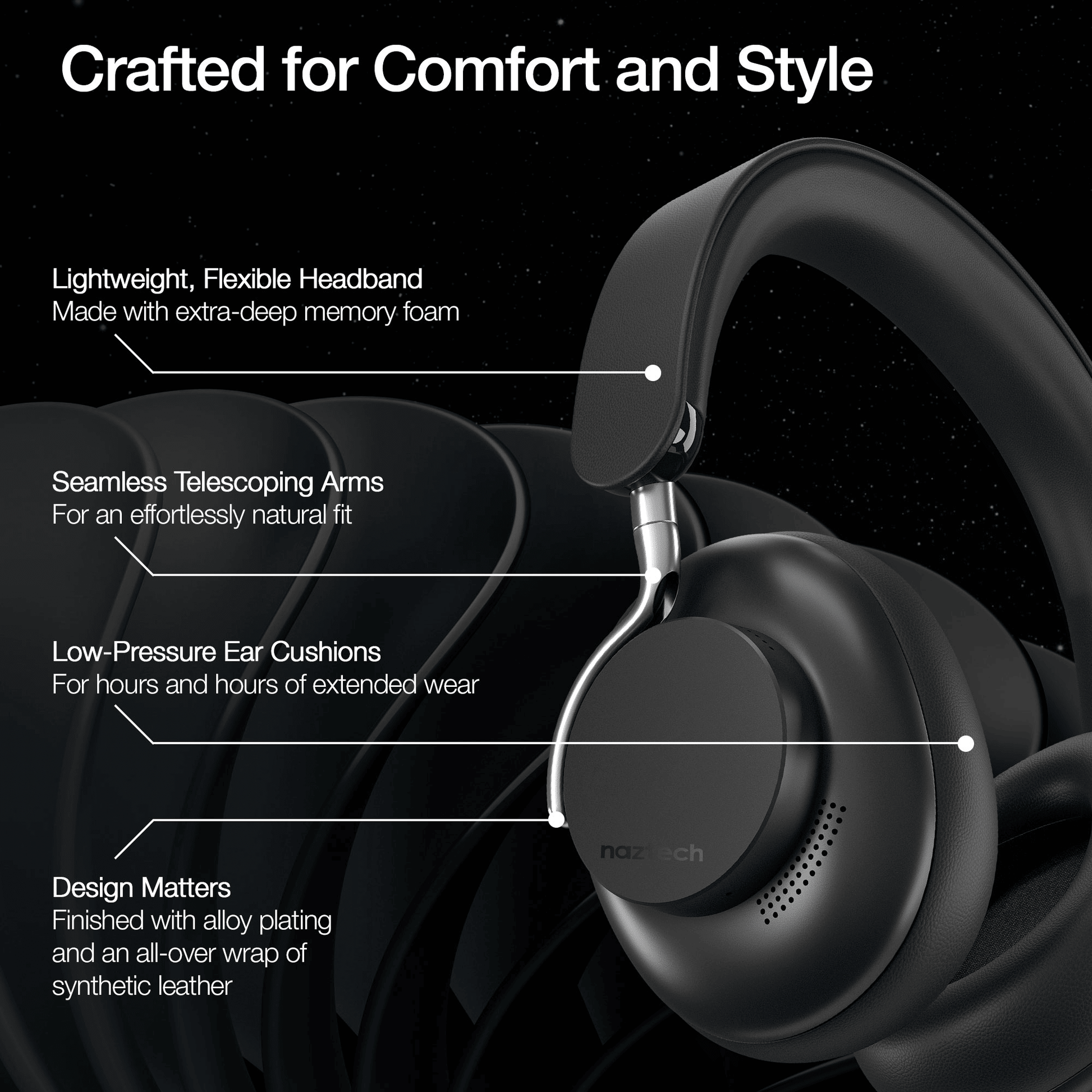 Naztech Aura 360 ANC Wireless Headphones - Renee Lane Company