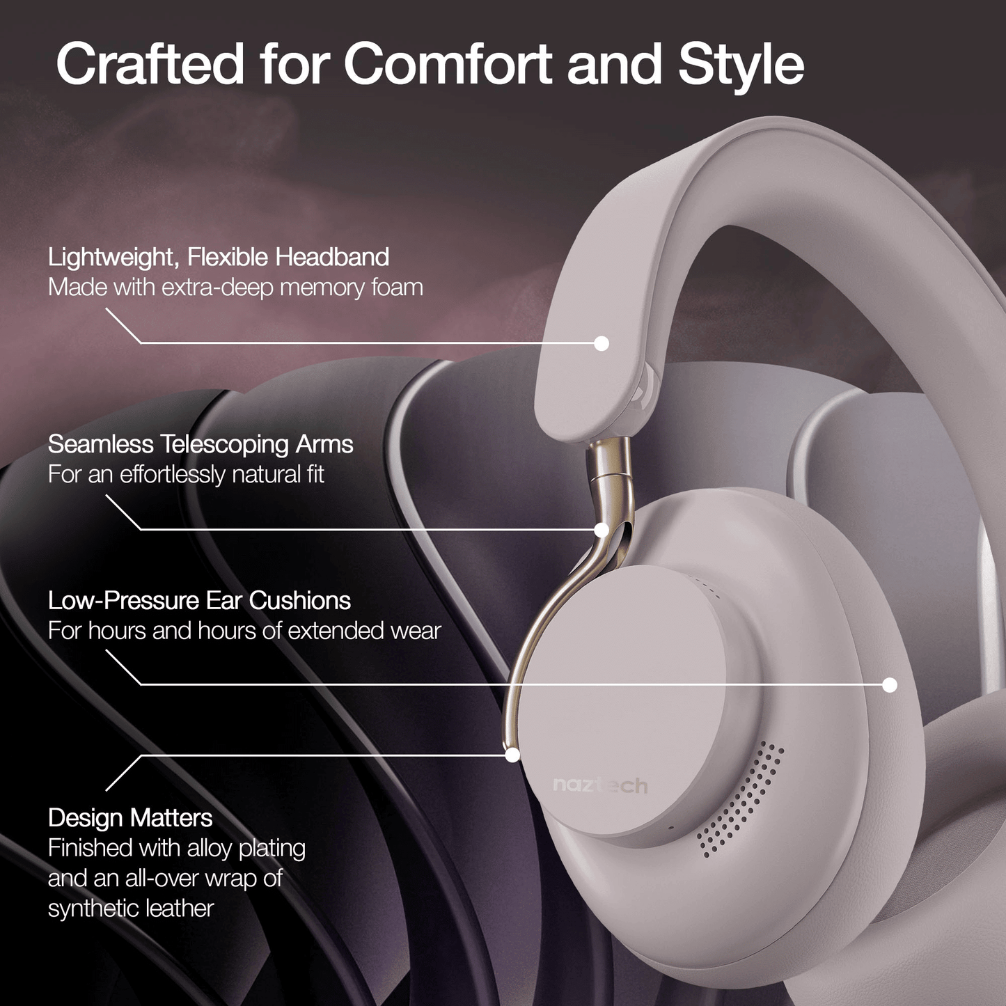 Naztech Aura 360 ANC Wireless Headphones - Renee Lane Company