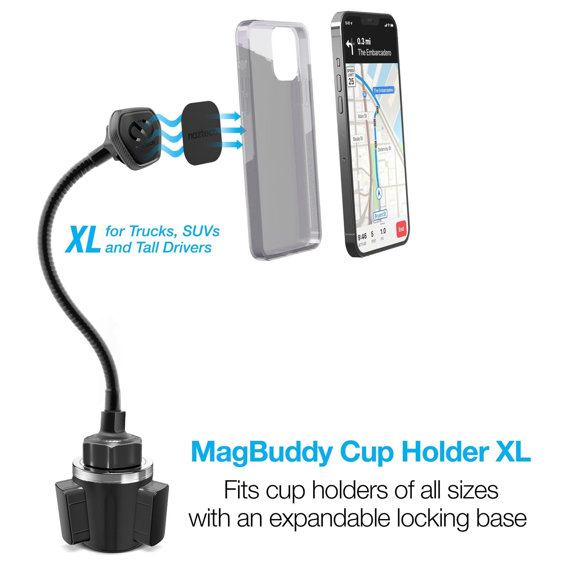 Naztech MagBuddy Elite Cup Holder XL Mount - Renee Lane Company