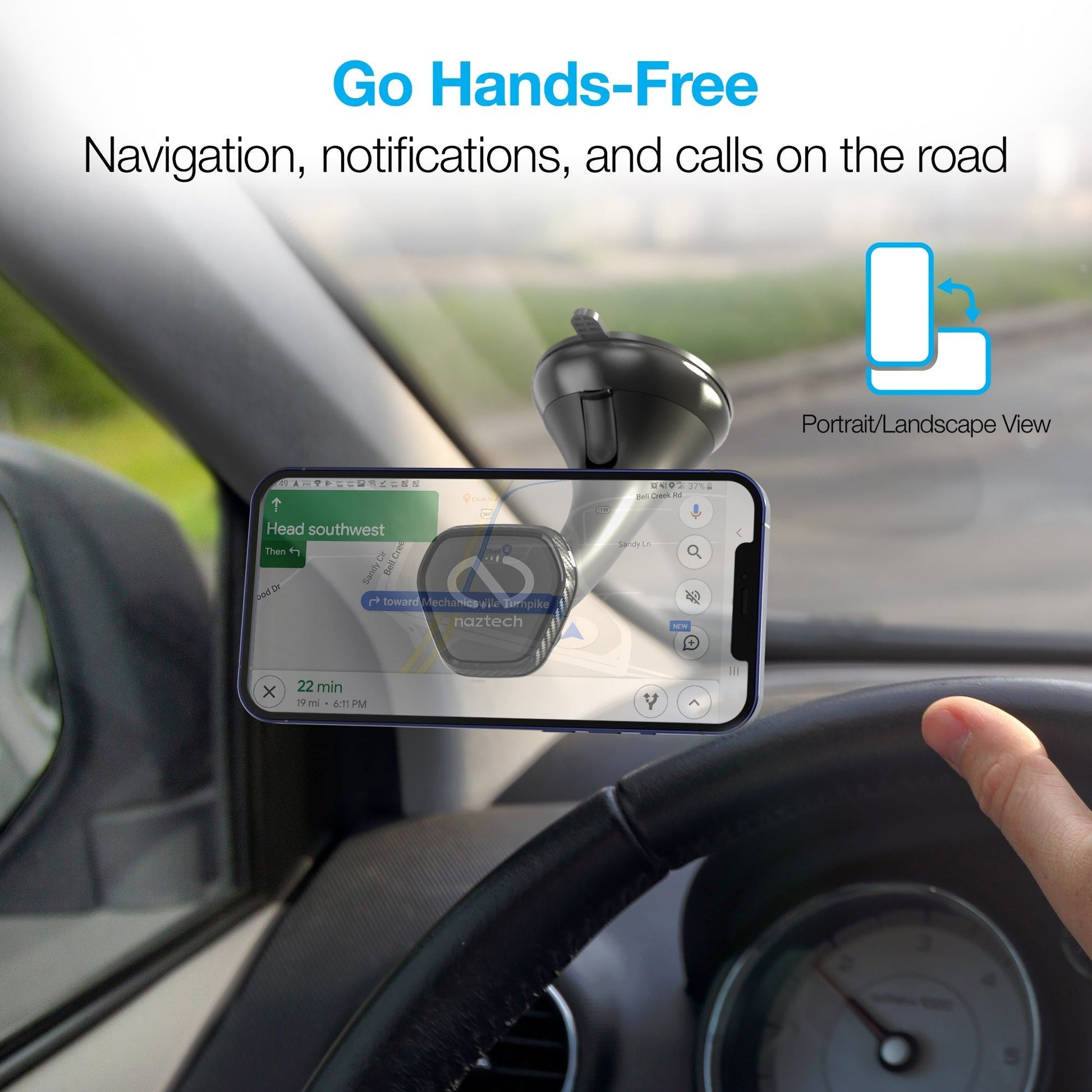 Naztech MagBuddy Elite Windshield Mount - Renee Lane Company