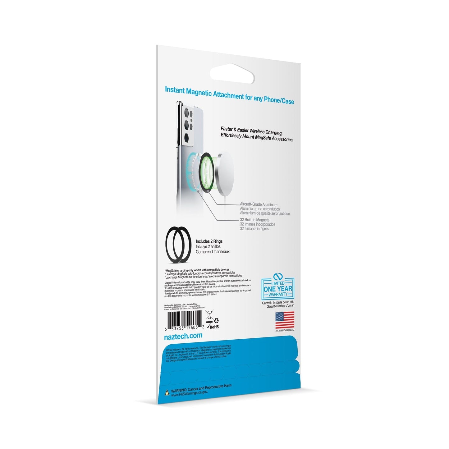 Naztech MagUP MagSafe Magnetic Ring 2-Pack - Renee Lane Company