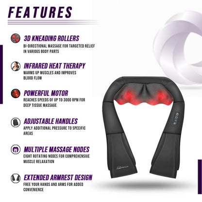 Neck and Shoulder Massager w/Heat - Renee Lane Company